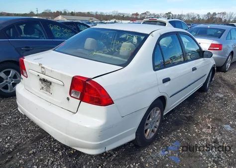 2004 Honda Civic Vp из США, поврежденный, VIN 1HGES163X4L007616